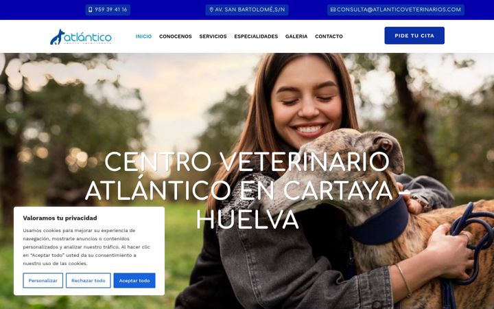 Screenshot of atlanticoveterinarios.com