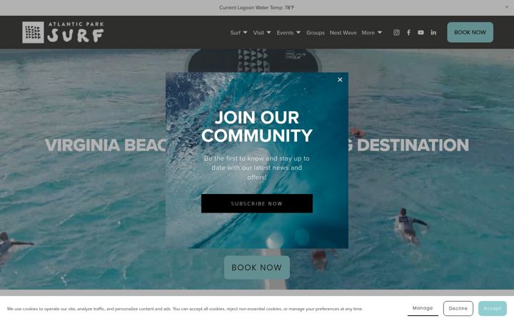 Screenshot of atlanticparksurf.com
