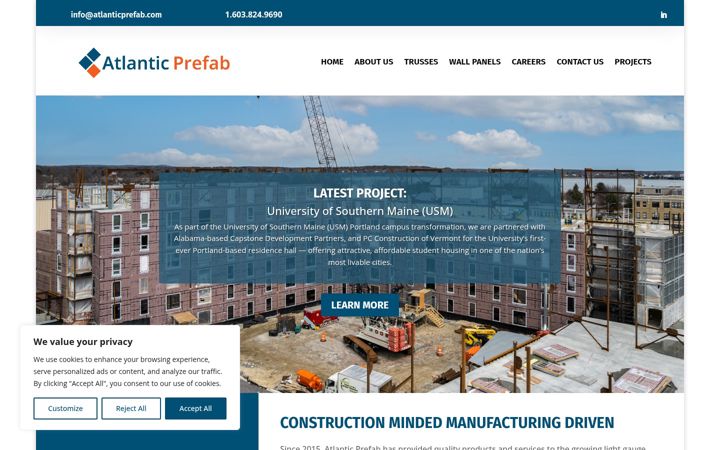 Screenshot of atlanticprefab.com