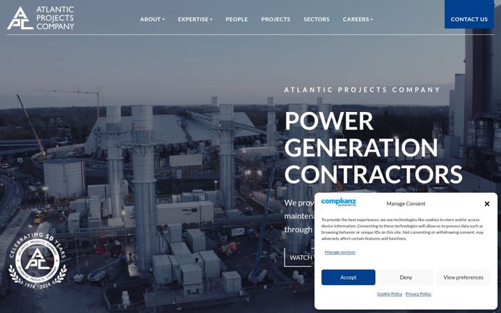 Screenshot of atlanticprojects.com