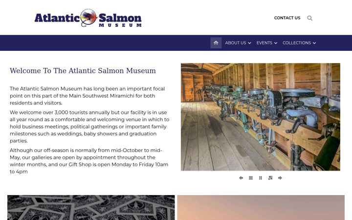 Screenshot of atlanticsalmonmuseum.com