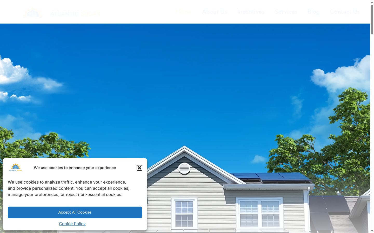Screenshot of the consent banner shown before any interaction