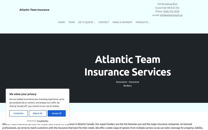 Screenshot of atlanticteam.ca