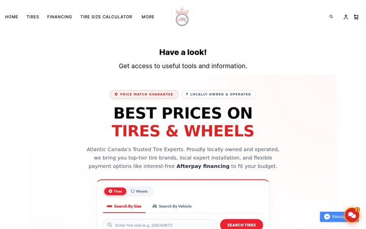Екранна снимка на atlantictireking.com