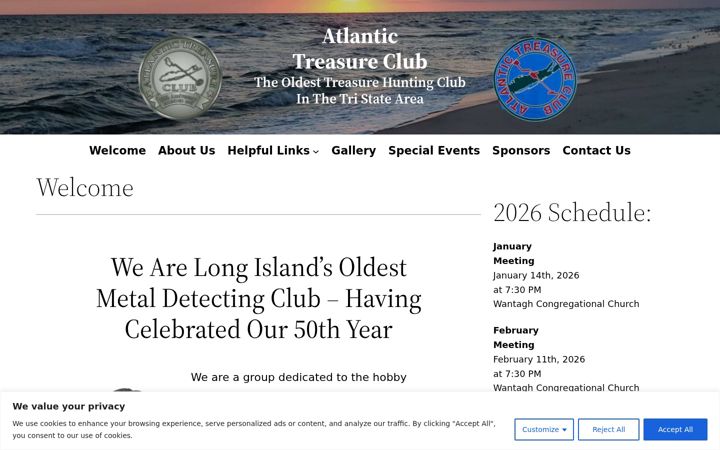 Екранна снимка на atlantictreasureclub.com
