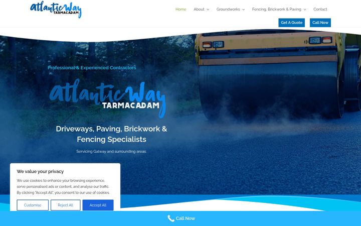 Captură de ecran a atlanticwaytarmacadam.ie