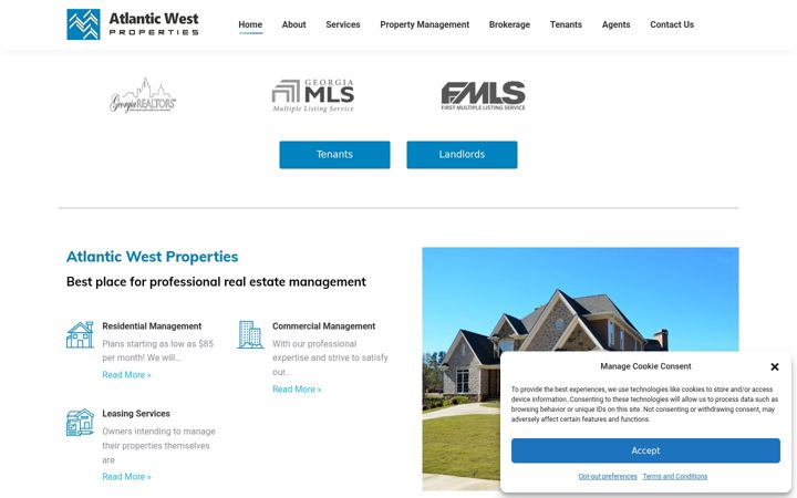 Екранна снимка на atlanticwestproperties.com