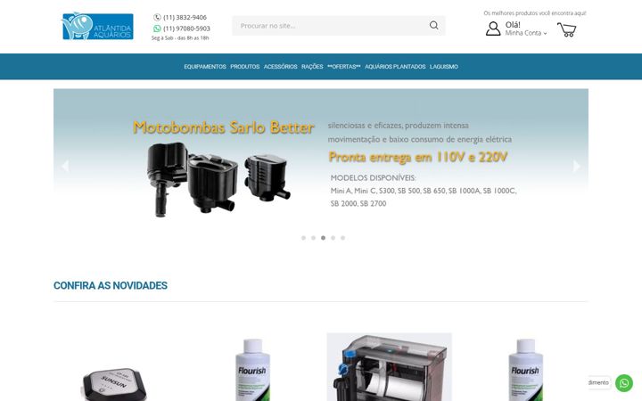 Screenshot of atlantidaaquarios.com.br