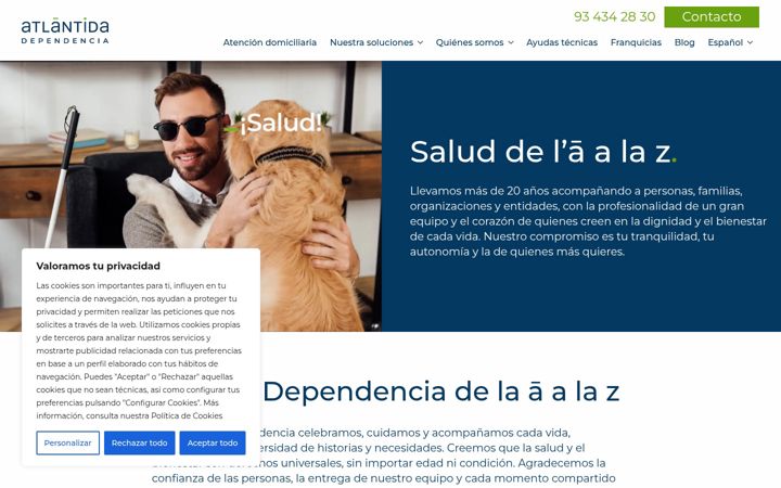 Captura de ecrã de atlantidadependencia.es