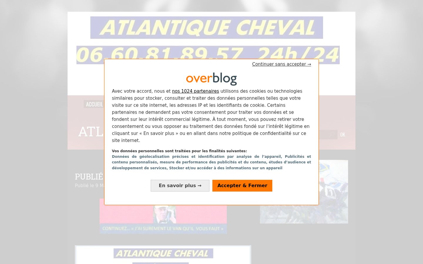 Captura de ecrã do banner de consentimento apresentado antes de qualquer interação