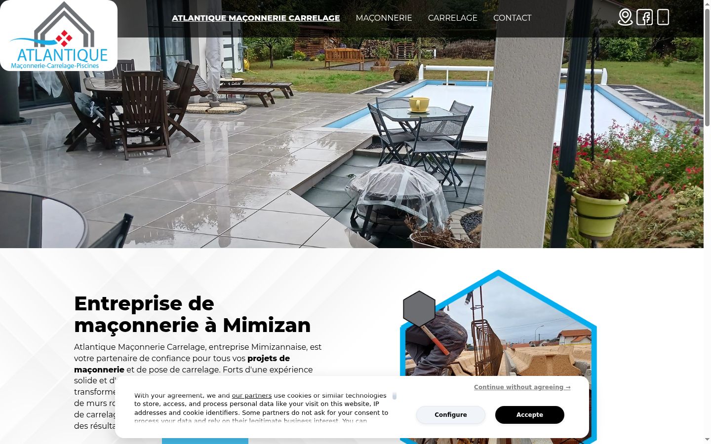 Screenshot del banner di consenso mostrato prima di qualsiasi interazione
