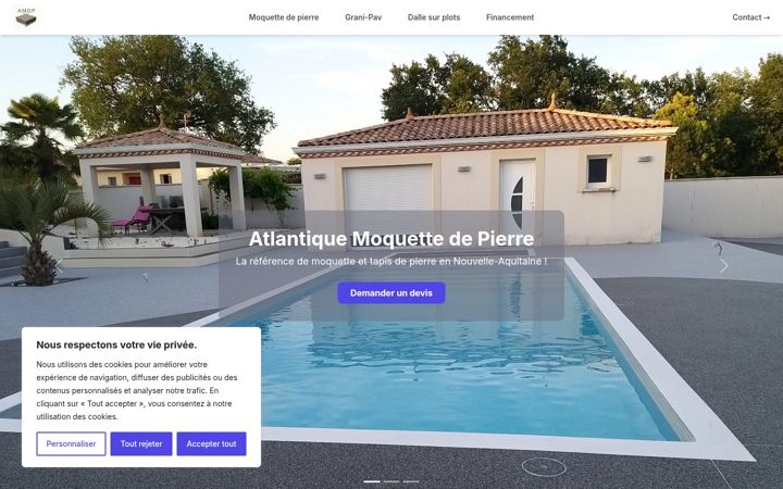 Screenshot of atlantique-moquettedepierre.com