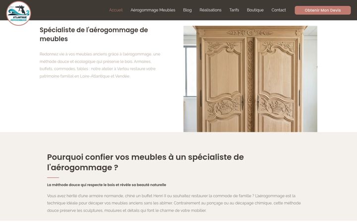 Screenshot of atlantiqueaerogommage.fr