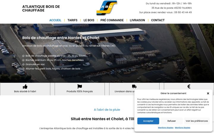 Screenshot of atlantiqueboischauffage.com