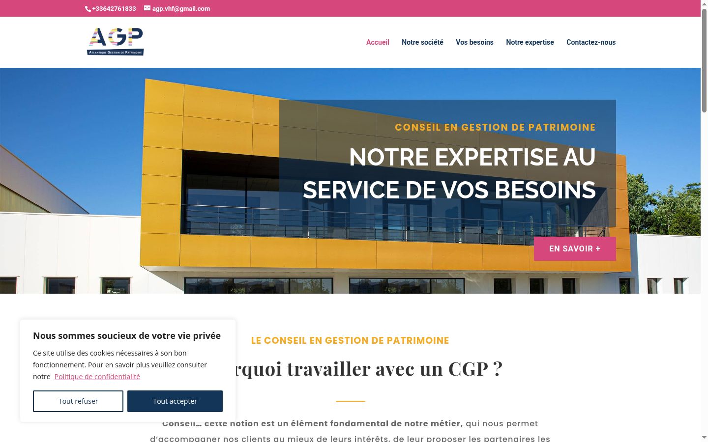 Screenshot del banner di consenso mostrato prima di qualsiasi interazione