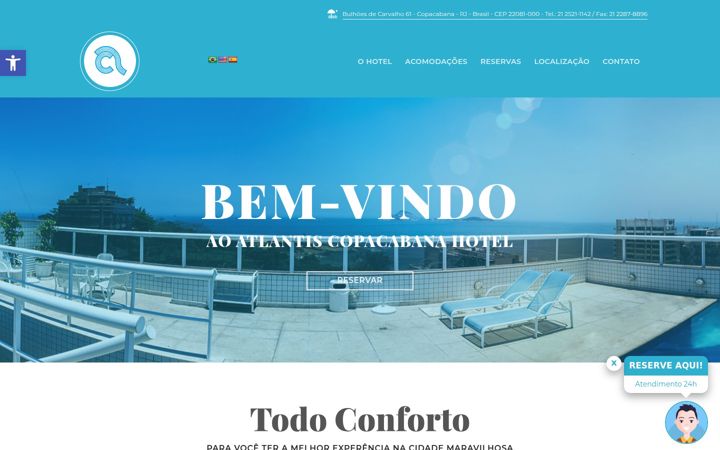 Screenshot of atlantishotel.com.br