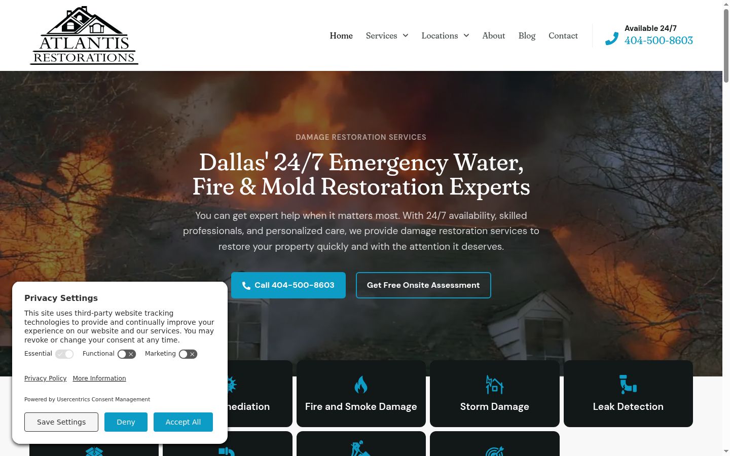Screenshot of the consent banner shown before any interaction
