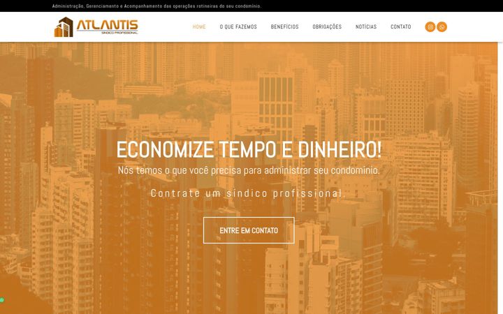 Screenshot of atlantissindico.com.br
