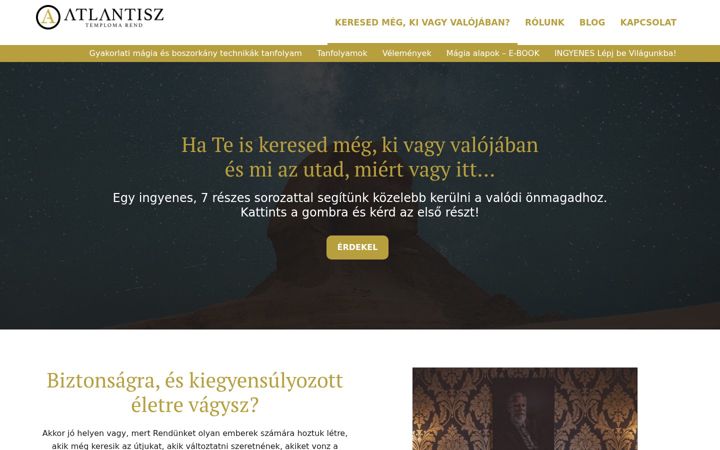Screenshot of atlantisztemplomarend.hu