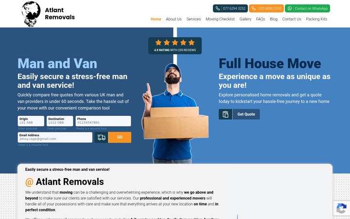Screenshot of atlantremovals.co.uk