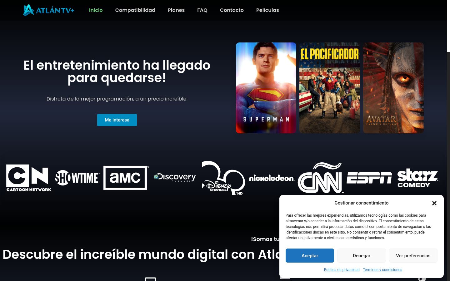 Screenshot of the consent banner shown before any interaction