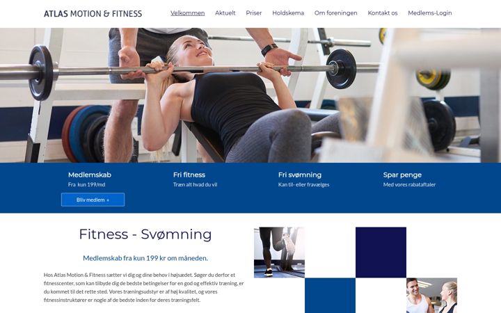 Screenshot of atlas-fitness.dk