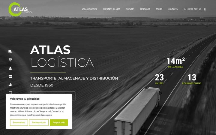 Screenshot of atlas-logistica.com