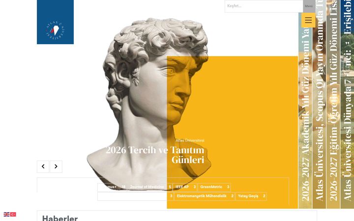 Screenshot of atlas.edu.tr