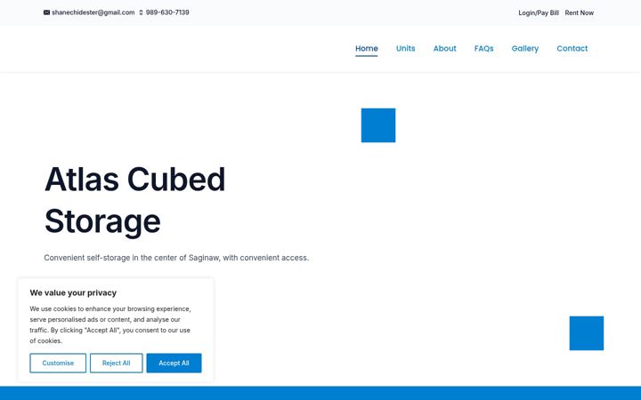 Screenshot of atlas3storage.com