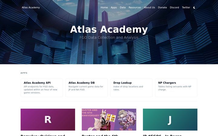 Screenshot of atlasacademy.io
