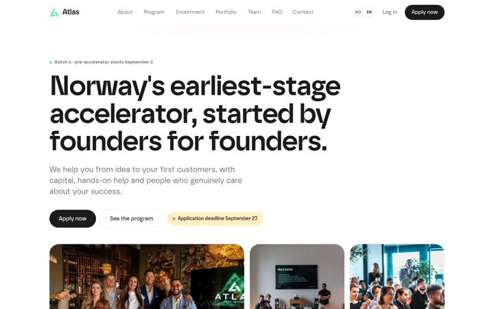 Screenshot of atlasaccelerator.no