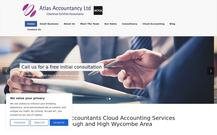 Ekrano kopija atlasaccountancy.co.uk