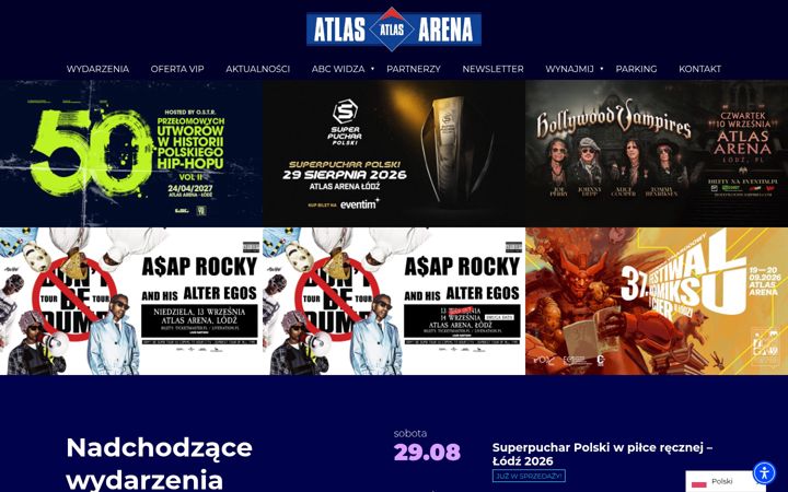 Ekrano kopija atlasarena.pl