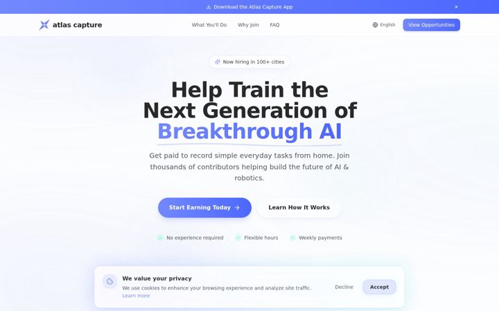 Screenshot of atlascapture.io