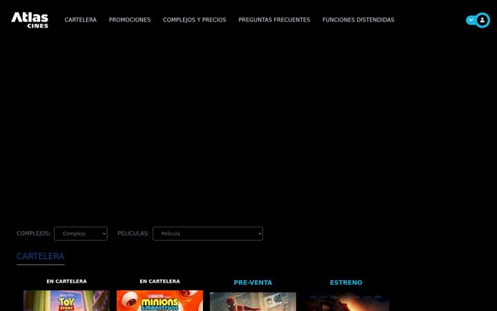 Screenshot of atlascines.com