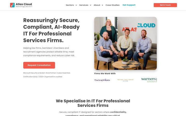 Screenshot of atlascloud.co.uk