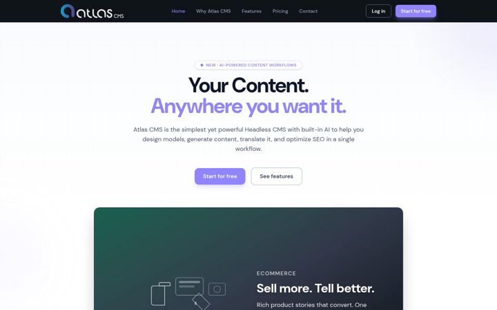 Capture d'écran de atlascms.io