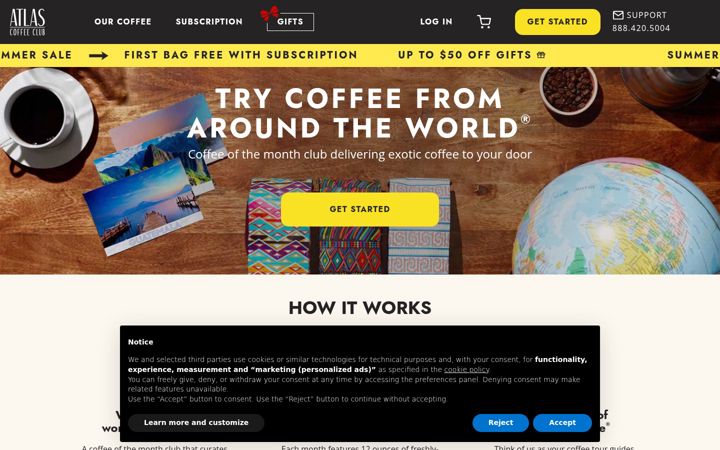 Screenshot of atlascoffeeclub.com