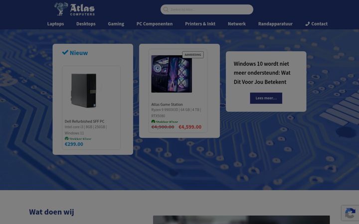 Capture d'écran de atlascomputers.nl