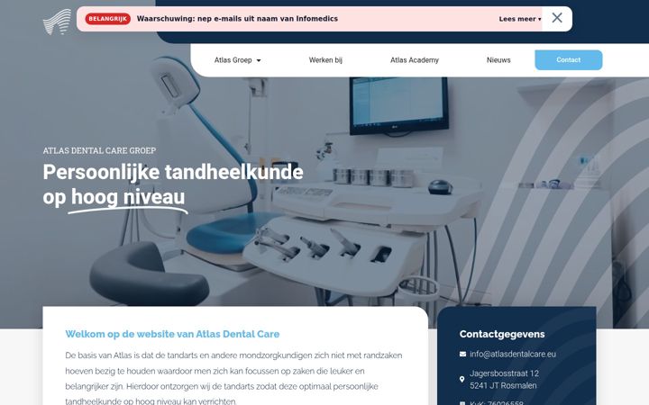 Capture d'écran de atlasdentalcare.eu