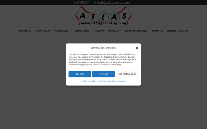Posnetek zaslona atlaseventos.com