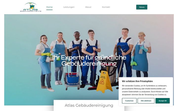 Screenshot of atlasgebaeudereinigung.de