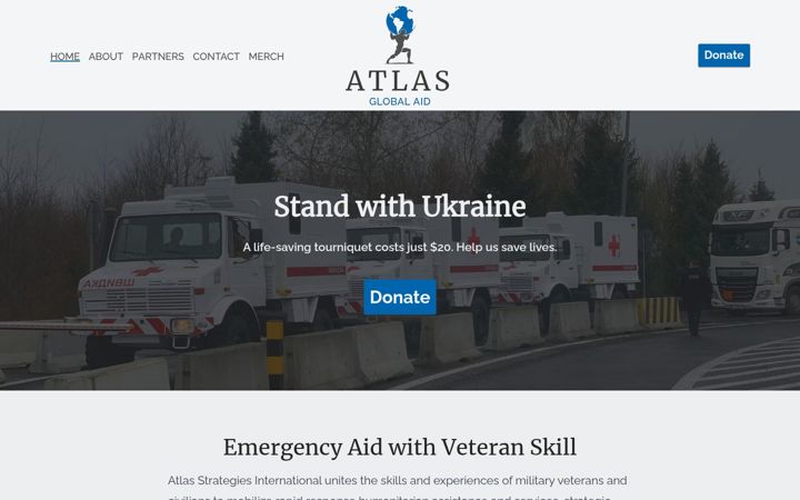 Snimka zaslona za atlasglobalaid.org