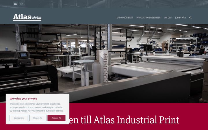 Skärmbild av atlasgruppen.se