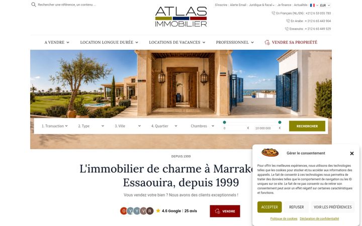 Screenshot of atlasimmobilier.com