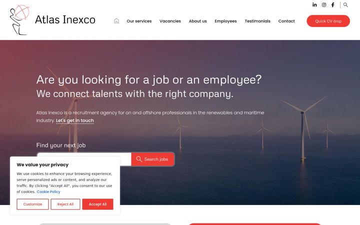 Screenshot of atlasinexco.com