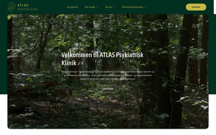 Screenshot ta' atlasklinik.dk