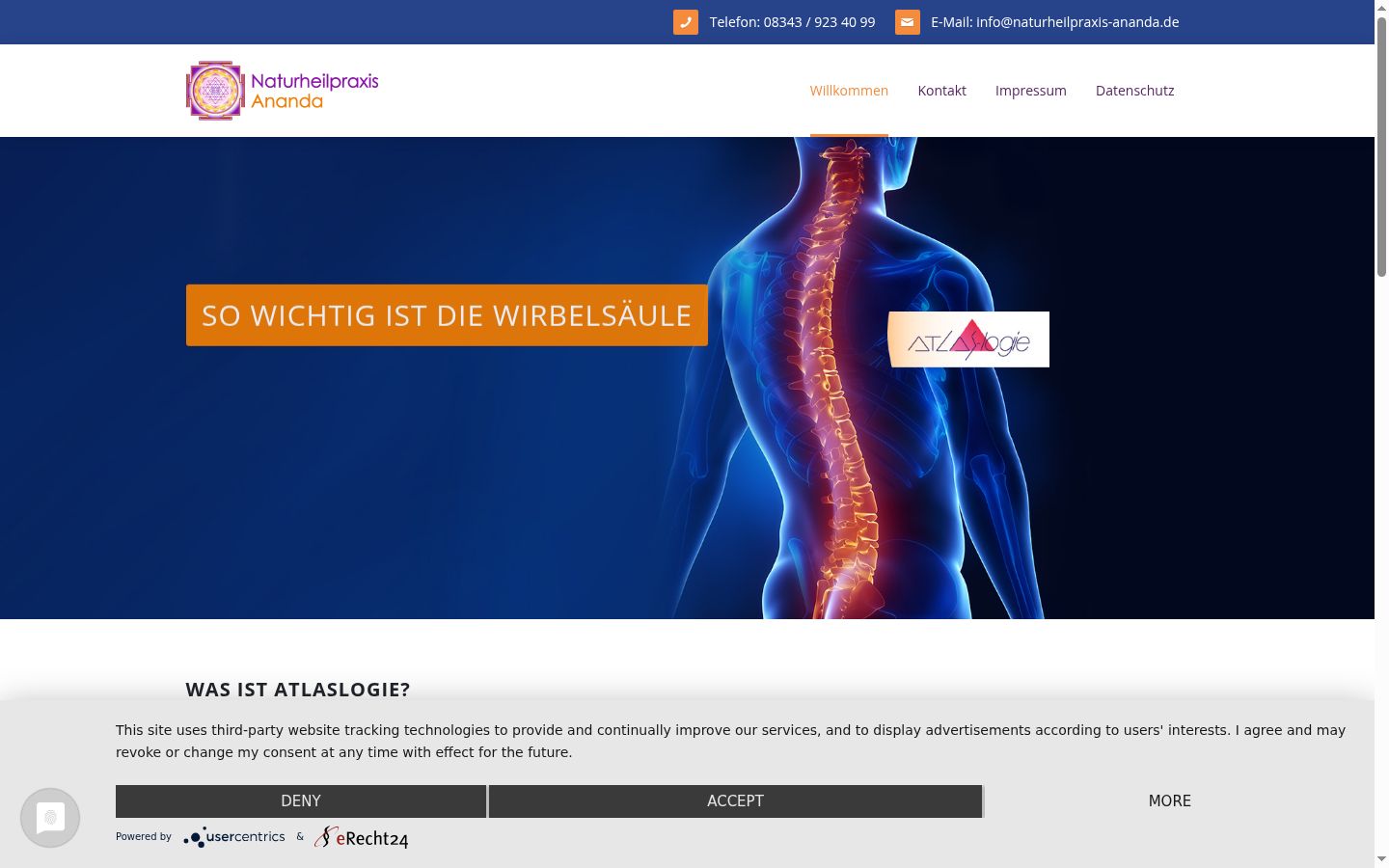 Capture d'écran de la bannière de consentement affichée avant toute interaction