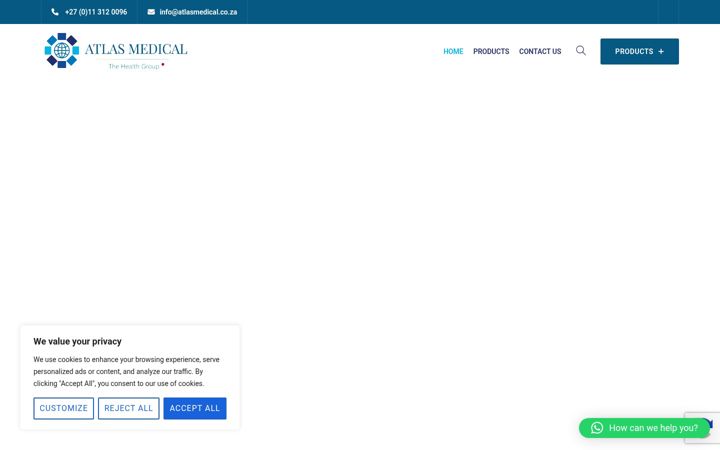 Screenshot of atlasmedical.co.za