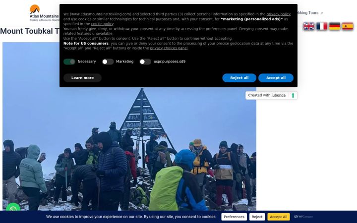 Screenshot of atlasmountainstrekking.com